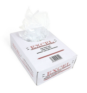 7X9" EXCEL CLEAR NATURAL FOOD GRADE LDPE BAGS IN PRINTED CARTON DISPENSERS