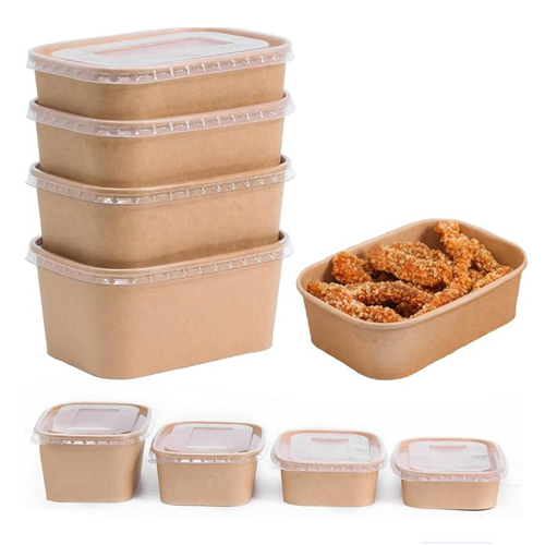 500mlx750mlx1000ml WSC Rectangular Kraft Container  300 PCS