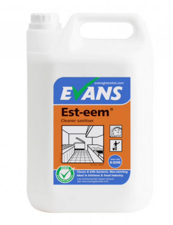 Evans EST-EEM Unparfumed Cleaner & Sanitiser 5L
