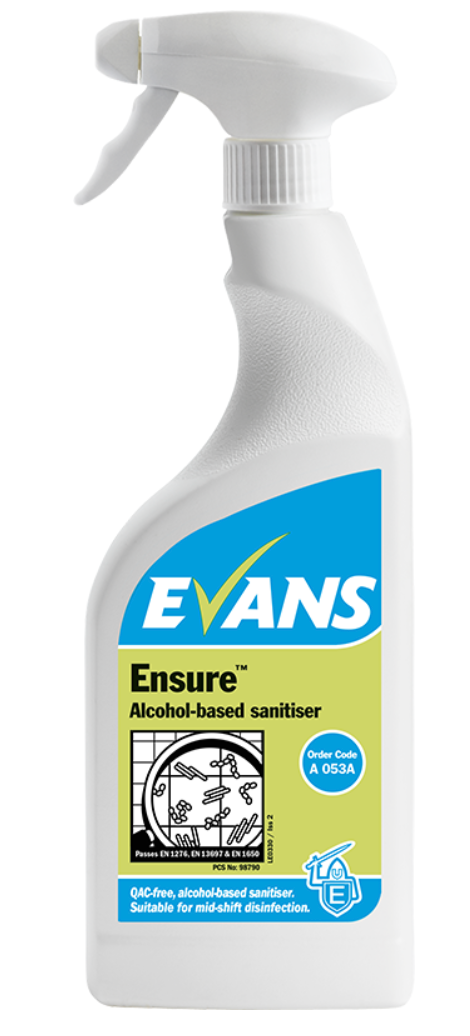 Evans ENSURE - Unperfumed Alcohol Based Sanitiser 750ml
