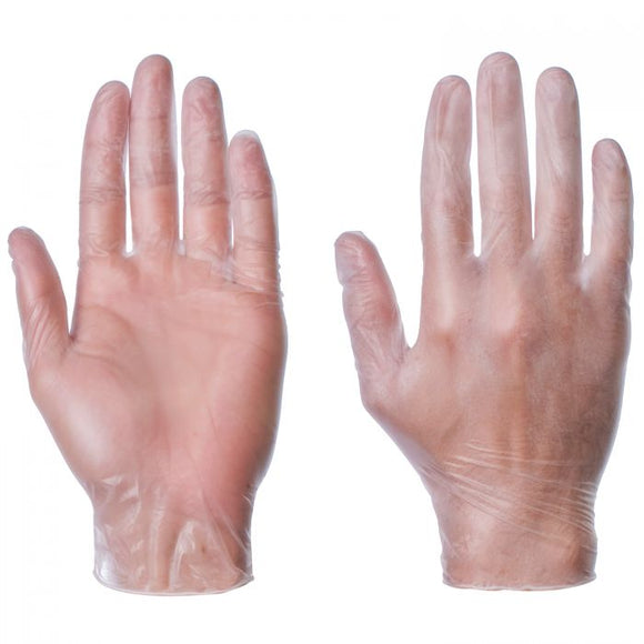 POWDER FREE CLEAR VINYL GLOVES - PACK OF 100