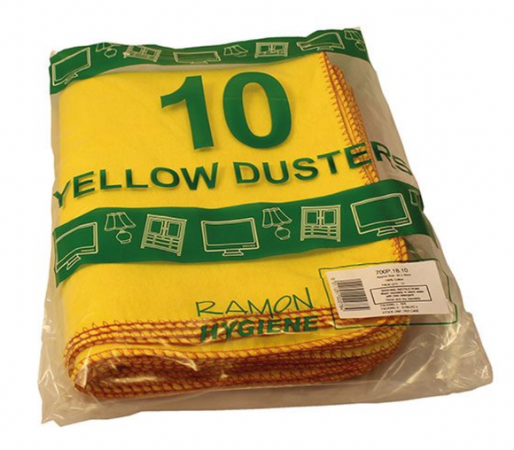 PREMIUM QUALITY YELLOW DUSTERS - PACK OF 10