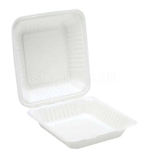 BAGASSE MEAL BOX 9X9 INCH- PACK OF 200