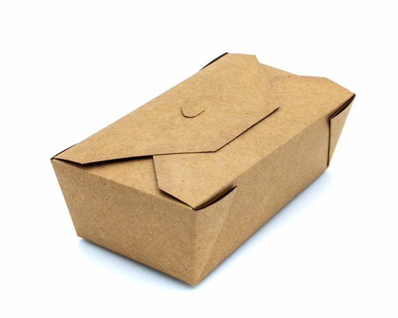 NO 5 RECTANGULAR  KRAFT DELI BOX- LEAK PROOF- 36 OZ- PACK OF 150/300PCS