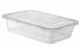 CLEAR PLASTIC MICROWAVABLE CONTAINER AND LID - 650CC