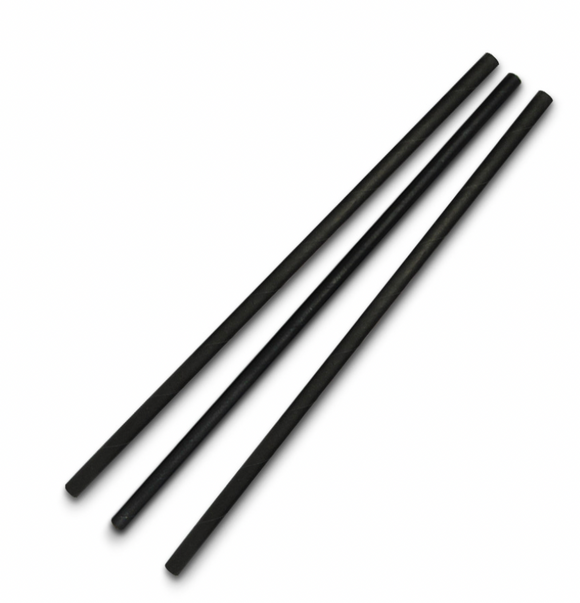 BLACK PAPER STRAW – 6X200MM - PACK OF 250PCS