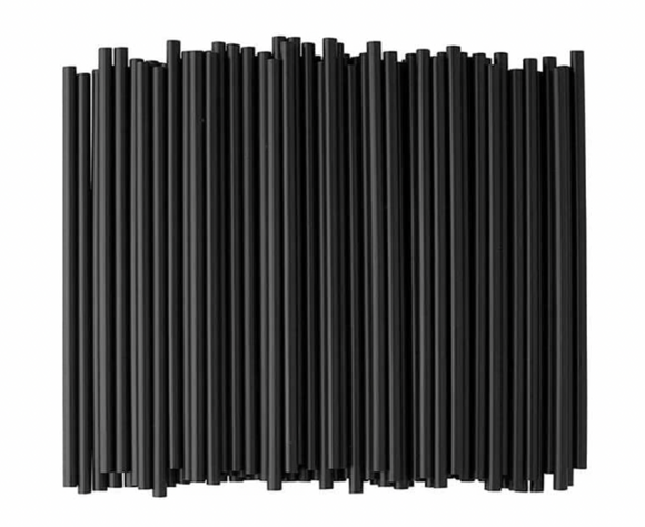 COCKTAIL BLACK PAPER STRAW - 6x140mm - PACK OF 250PCS