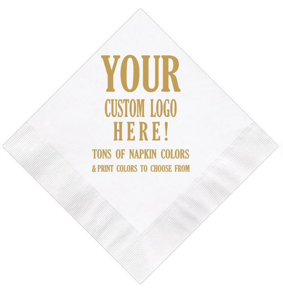 CUSTOM PRINT PAPER NAPKINS- VARIOUS SIZE AND COLOURS