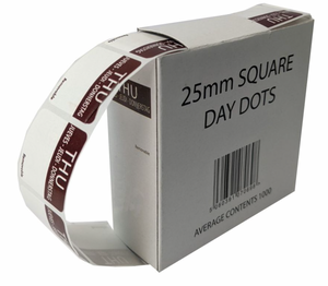 SQUARE DAY FOOD ROTATION LABELS 25MM- THURSDAY- ROLL OF 1000