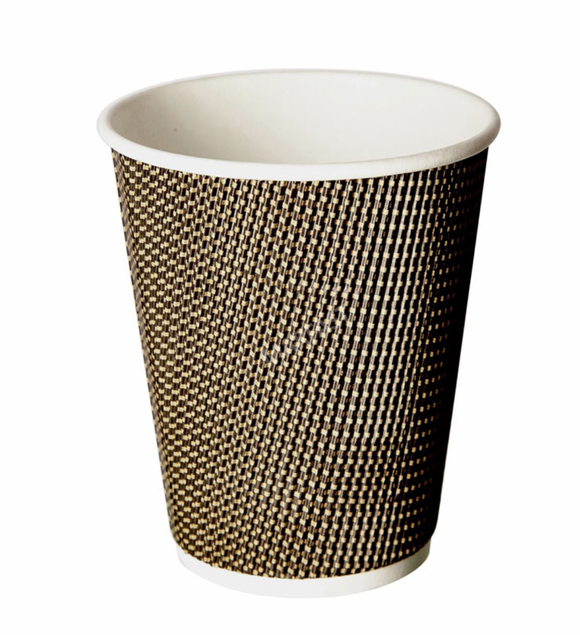 8OZ - 12 OZ VIP LUXURY RIPPLE WALL BROWN DOTTED COFFEE CUPS - PACK OF 500