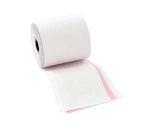 76MM 2PLY 12.7MM CORE WHITE/PINK TILL ROLLS BOXED 20S